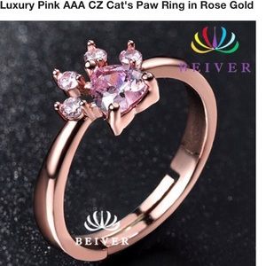 New Rose gold cat paw ring
